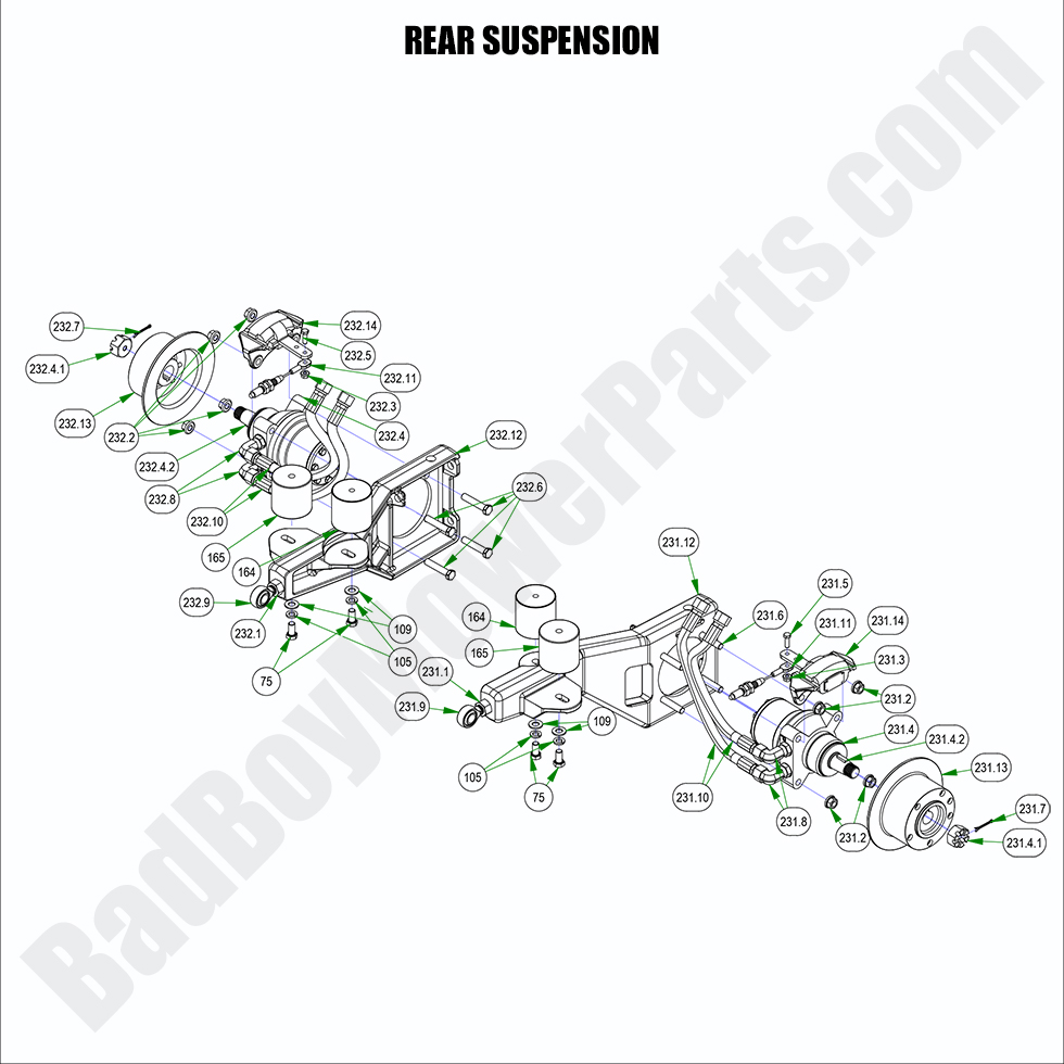 3241 - Bad Boy Mower Parts Lookup > 2023 > Rogue > Rear Suspension
